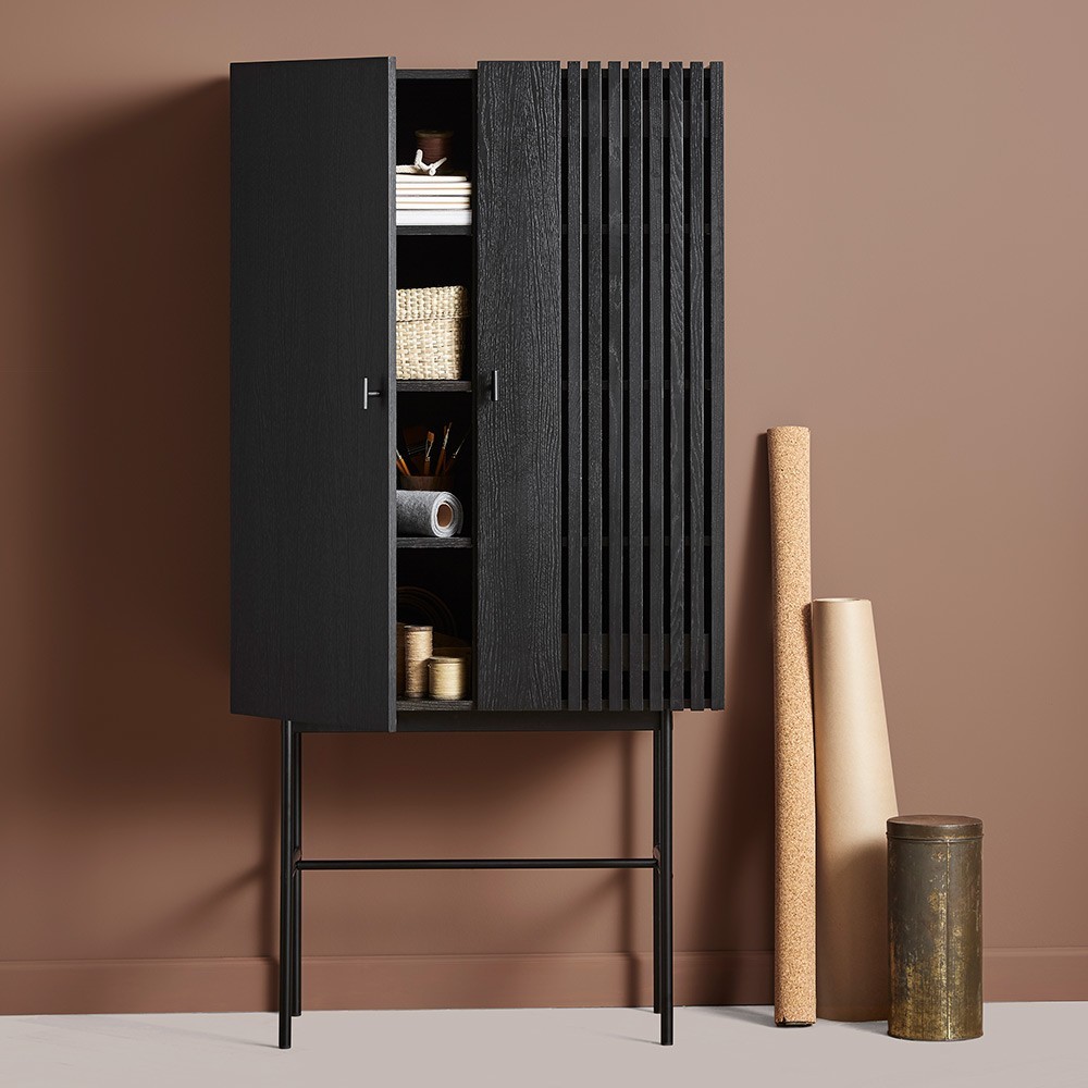 Credenza alta Array nera 80cm Woud