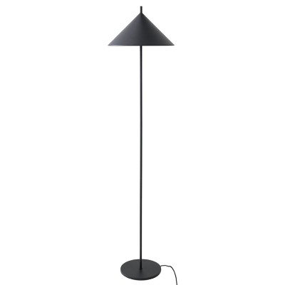 Lámpara de pie triangular en metal negro mate