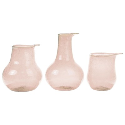 Nude recycled glass vases (set of 3)