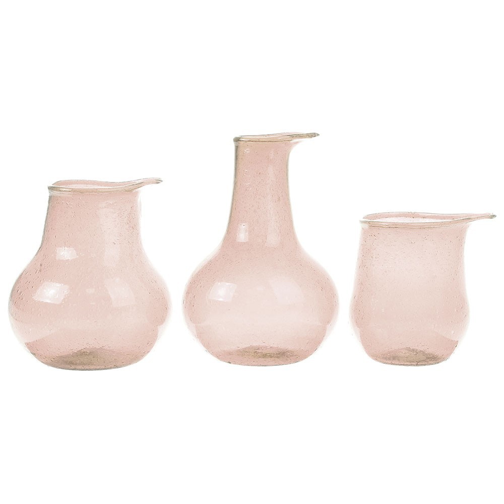 Recycled glass vases nude (set of 3) HKliving