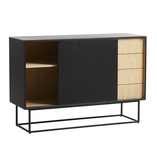 Virka sideboard high black painted oak Woud