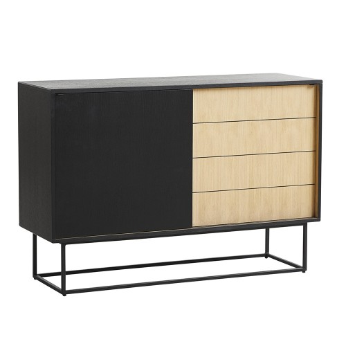 Virka High Sideboard schwarz gebeizte Eiche Woud