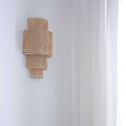 Lampada da parete in rafia a 4 livelli Honoré
