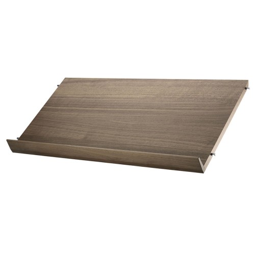 Walnut magazine shelf - String system String