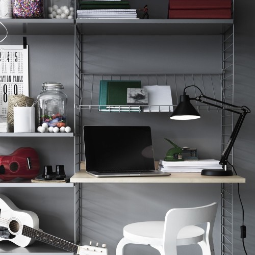 Zwart metalen beursplank - String-systeem String Furniture