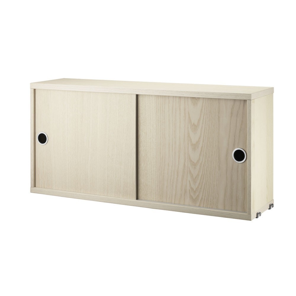 Cabinet avec portes coulissantes frêne - Système String String Furniture