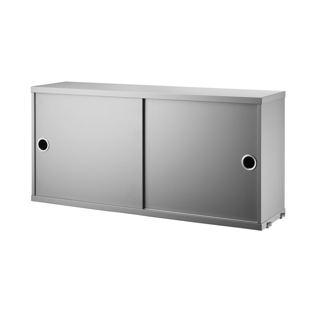 Cabinet avec portes coulissantes gris - Système String String Furniture