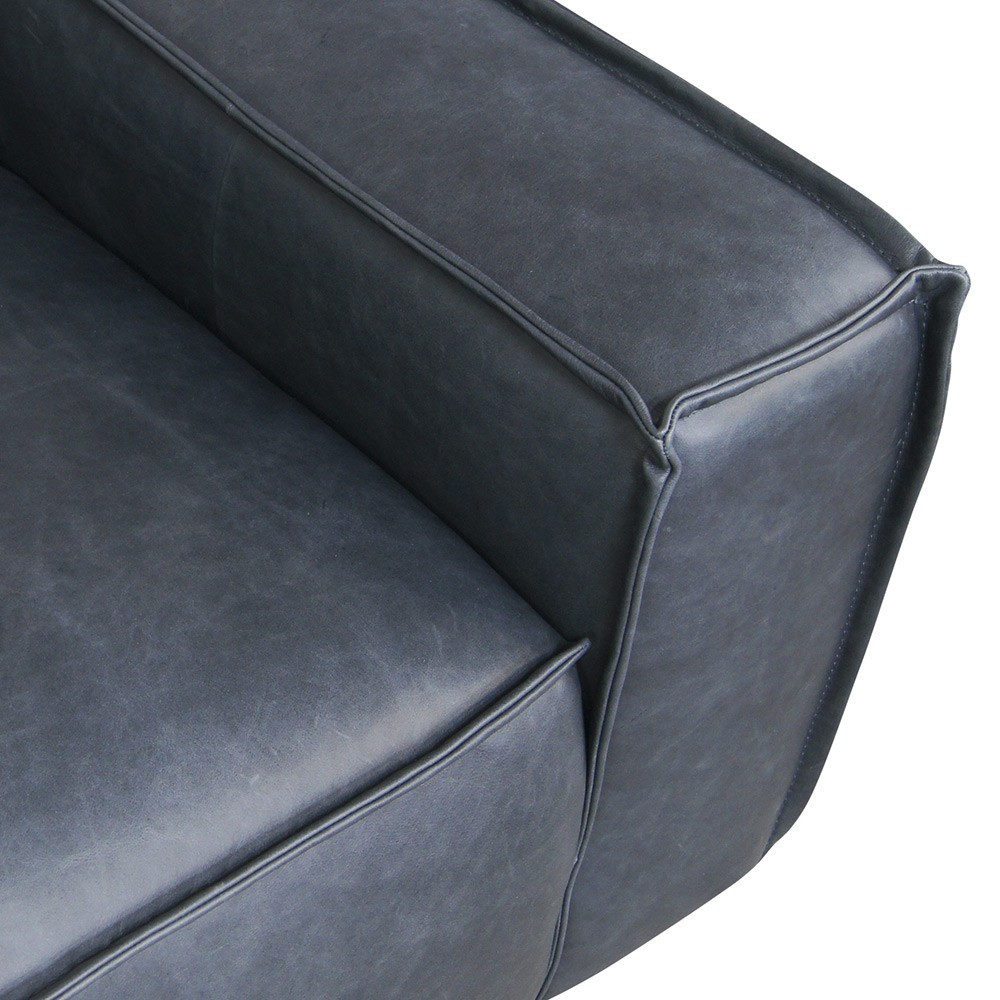 Edge sofa 3 seaters Leather Da Silva 15004 Antracite Fést