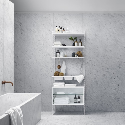 Vitrina blanca con puertas correderas de cristal - String system String Furniture