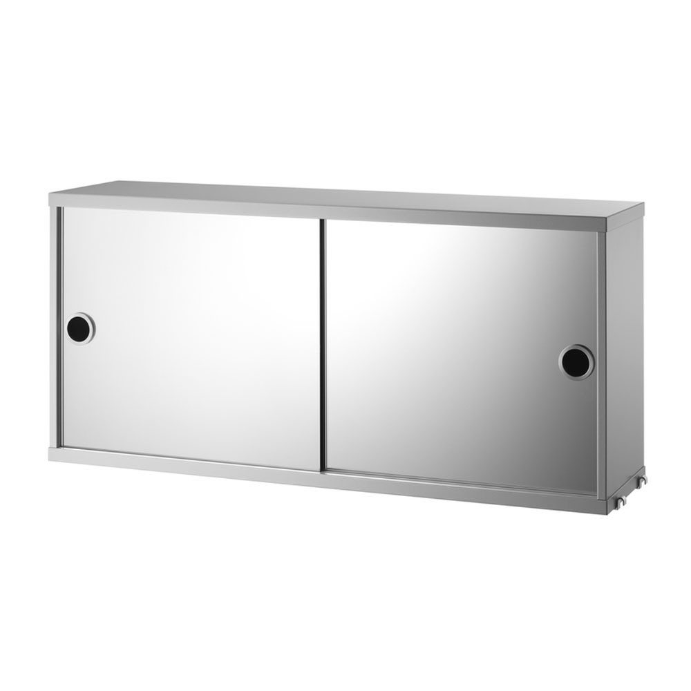 Cabinet avec portes coulissantes miroir gris - Système String String Furniture