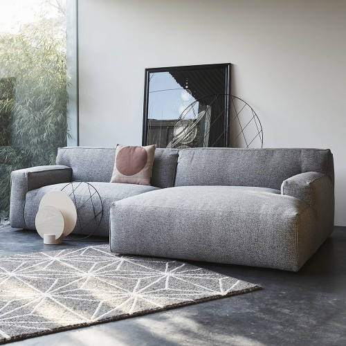 Clay 3-zits bank met chaise longue Polvere 90 Grijs Fést