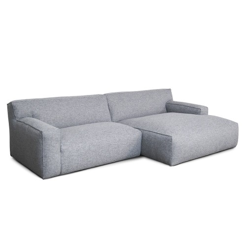 Sofá de arcilla 3 plazas con chaise longue Polvere 90 Gris Fést