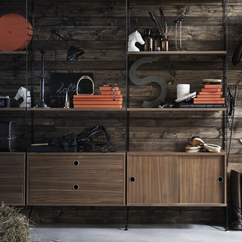 Notenhouten ladekast - String-systeem String Furniture