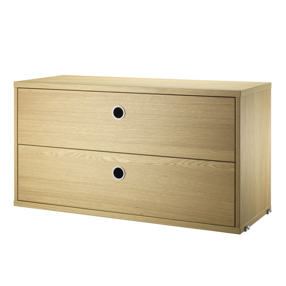 Oak chest with drawers - String system String