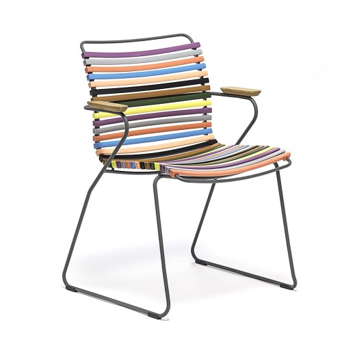 Click dining chair multicolor 1 with bamboo armrests Houe