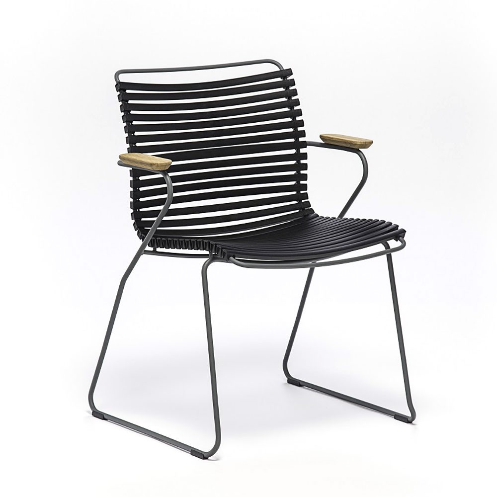 Click dining chair black with bamboo armrests Houe