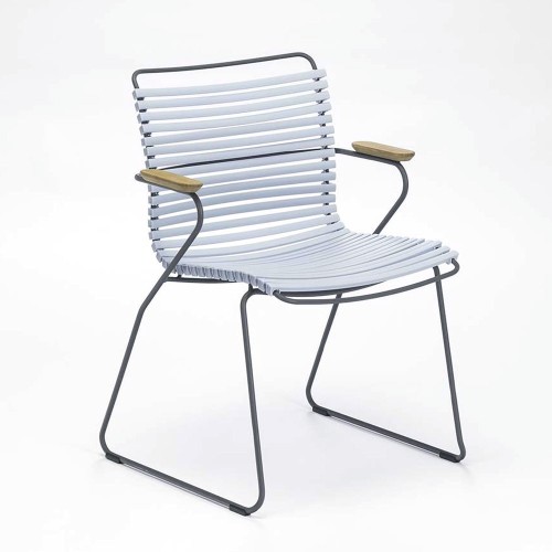 Click dining chair dusty light blue with bamboo armrests Houe