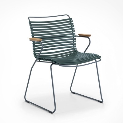 Chaise Click vert pin avec accoudoirs bambou Houe