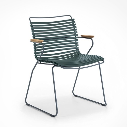 Click dining chair pine green with bamboo armrests Houe
