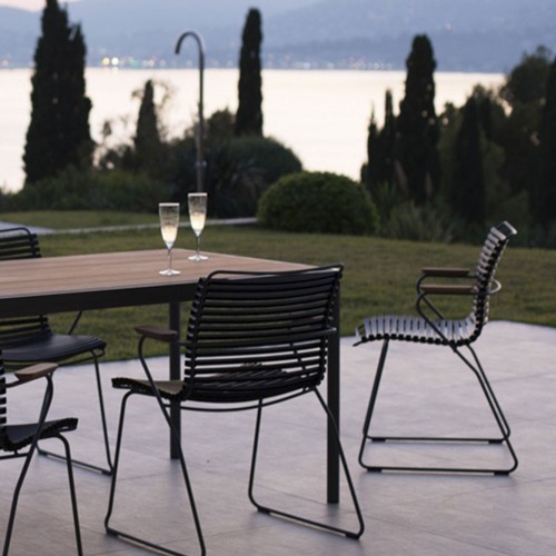 Chaise Click paprika avec accoudoirs bambou Houe