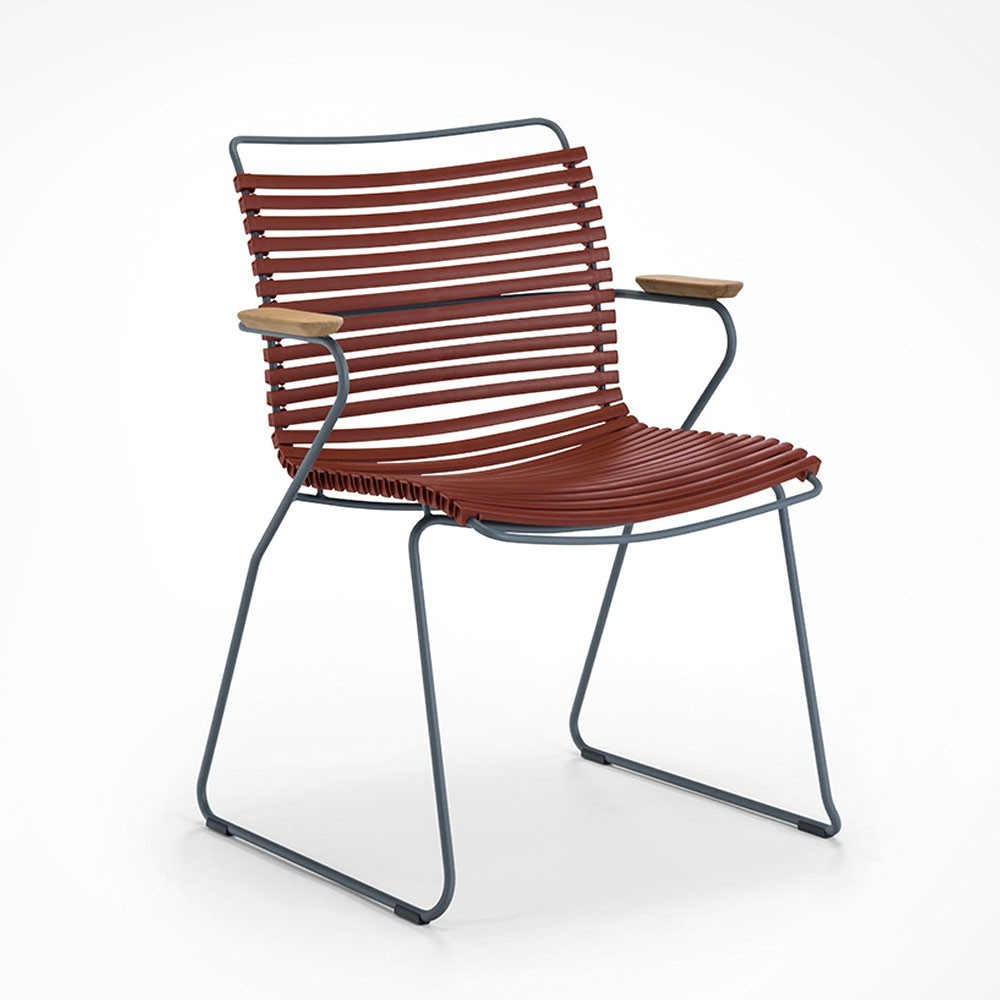 Click dining chair paprika with bamboo armrests Houe