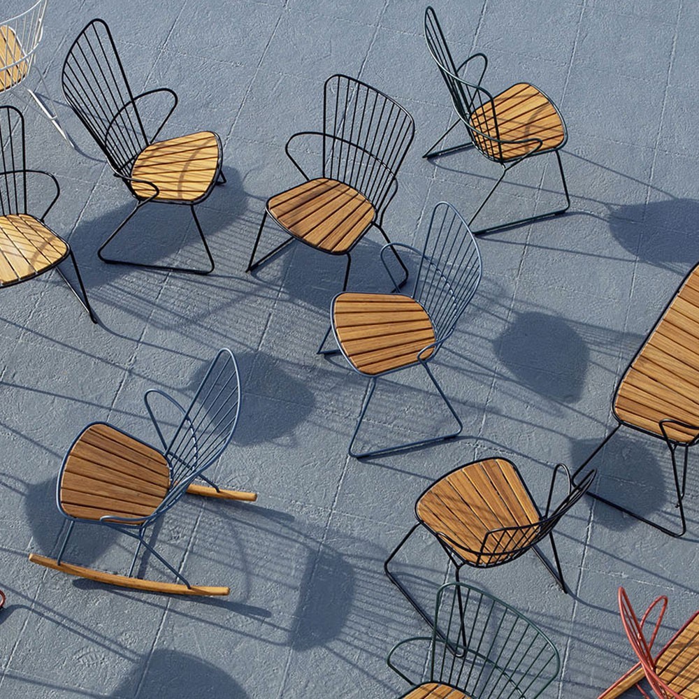 Mitternachtsblauer Pfau Schaukelstuhl Houe