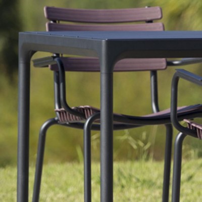 Mesa de comedor cuatro 90x160cm gris y bambú Houe 2