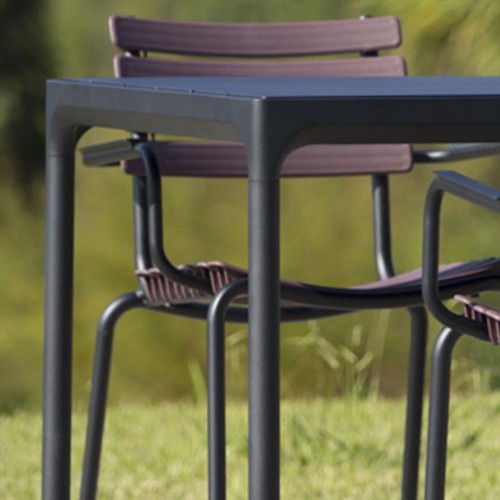 Table à manger Four 90x160cm gris & bambou Houe