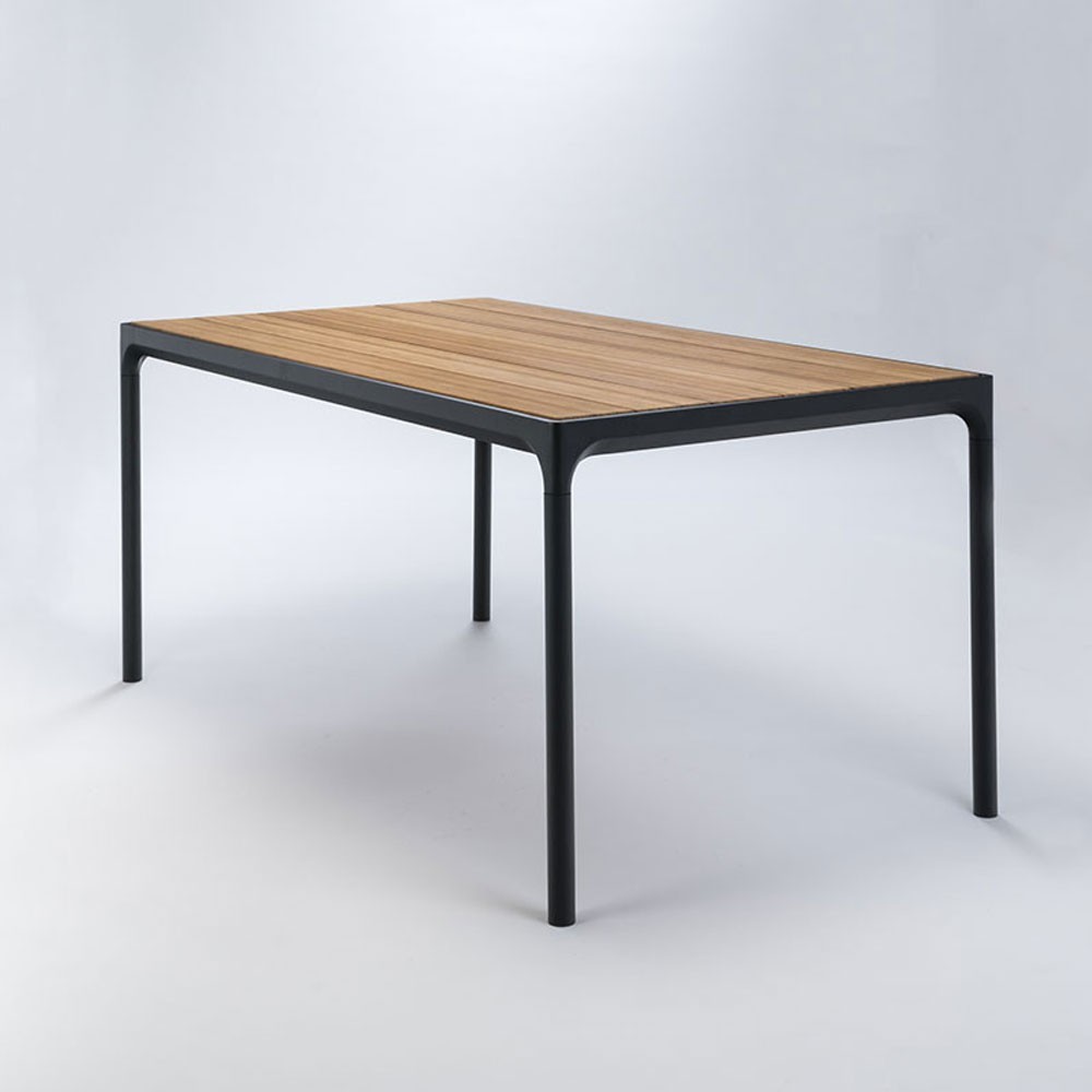 Four dining table 90x160cm black & bamboo Houe