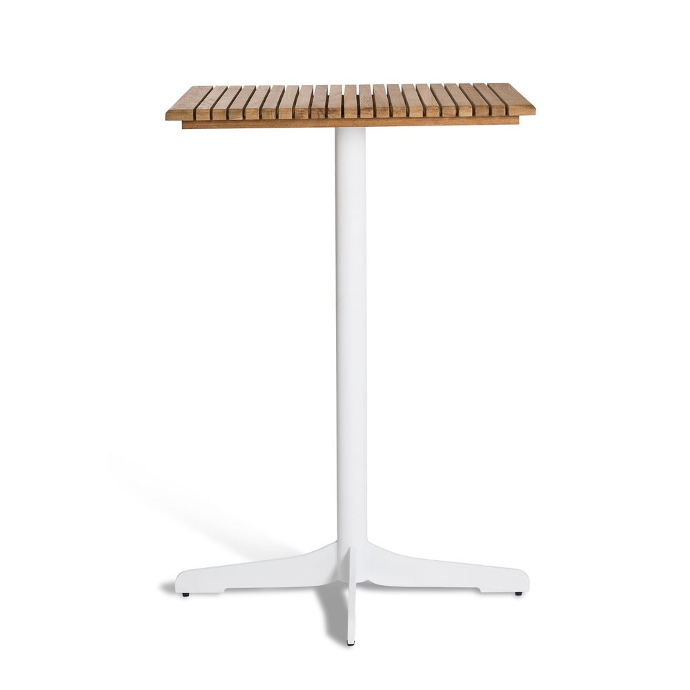 Table de bar Ceru 70x70 cm blanc/teck Oasiq