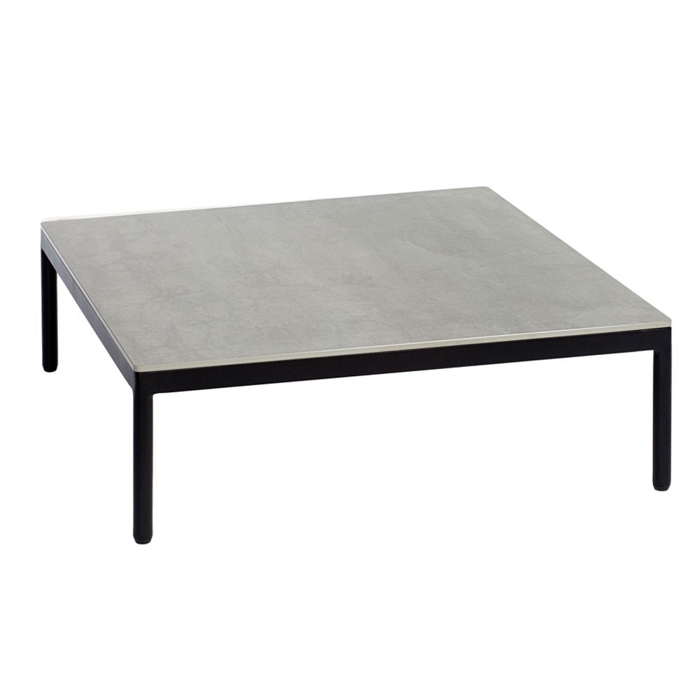 Riad ceramic coffee table 74x74cm anthracite frame/grey top Oasiq
