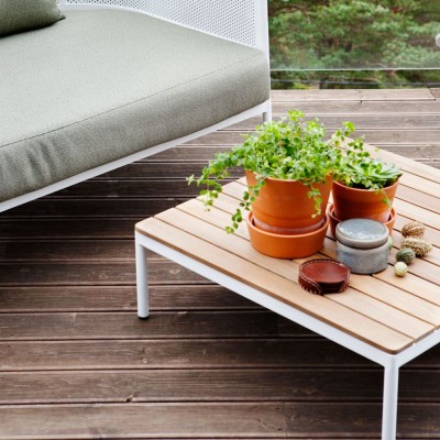 Riad coffee table 74x74cm teak/white Oasiq