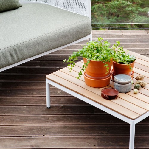 Mesa de centro Riad 74x74 cm teca / blanco Oasiq