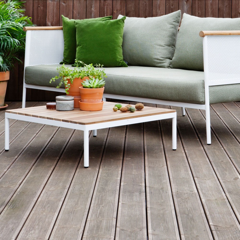 Riad coffee table 74x74cm teak/white Oasiq
