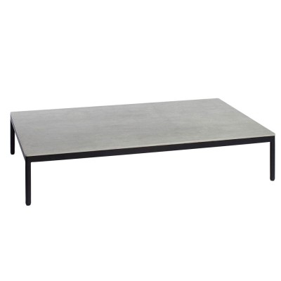 Table basse Riad céramique 124x74cm structure anthracite/plateau gris Oasiq Oasiq