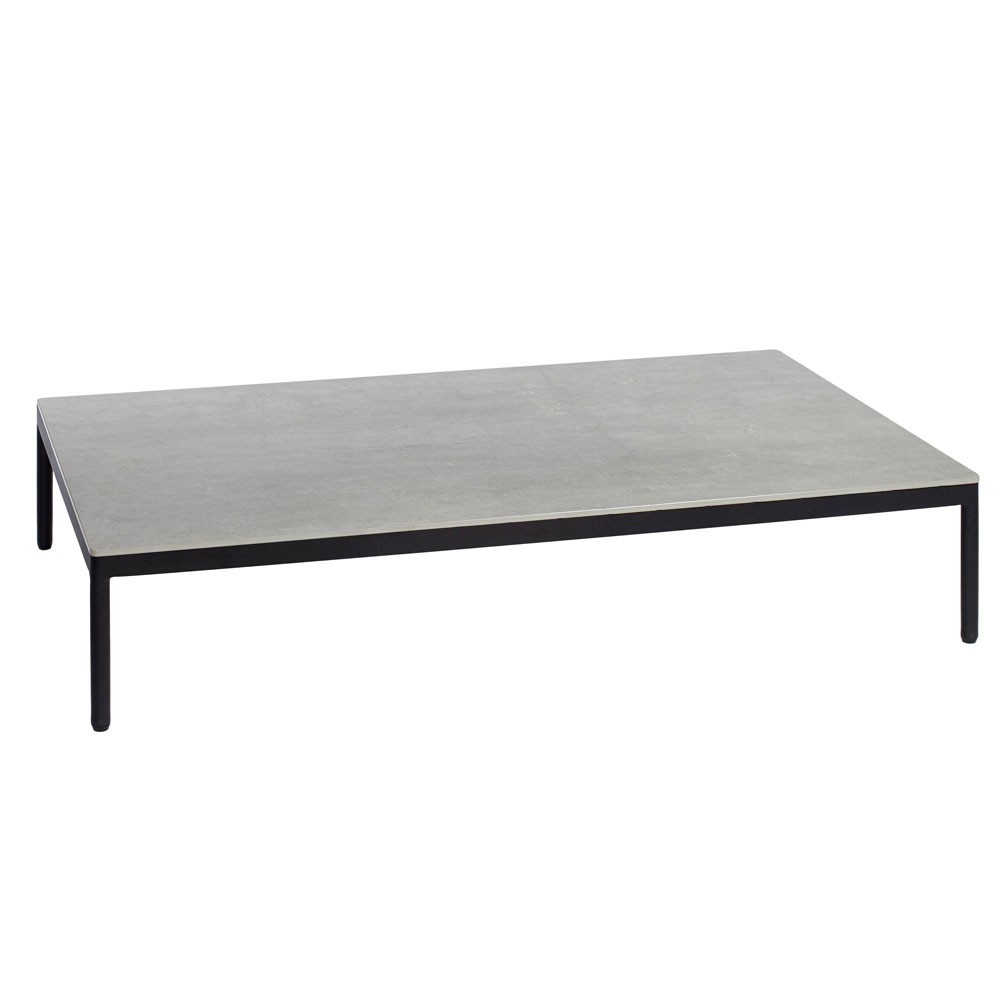 Riad ceramic coffee table 124x74cm anthracite frame/grey top Oasiq