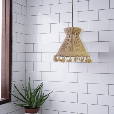 Conical pendant lamp raffia XS Honoré Honoré