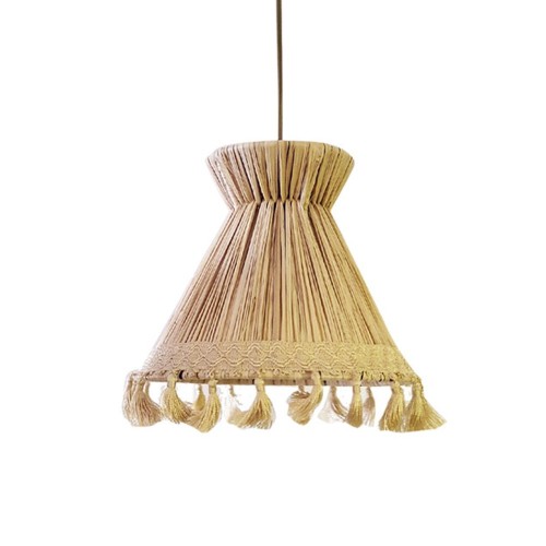 Conische hanglamp uitlopende raffia XS Honoré
