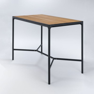 Four bar table 90x160cm black & bamboo Houe Houe