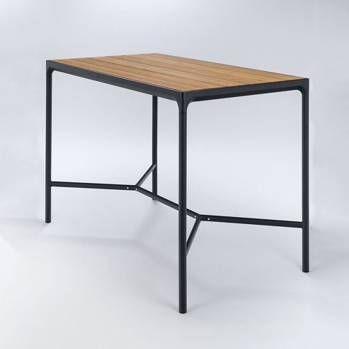 Vier hoge tafel 90x160cm zwart & bamboe Houe