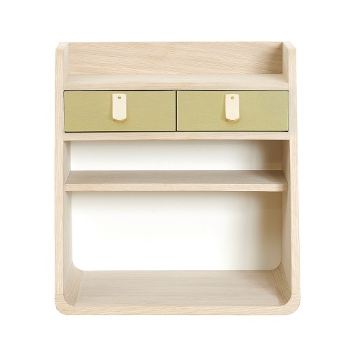 Suzon contenitore da parete in ottone spazzolato rovere Hartô