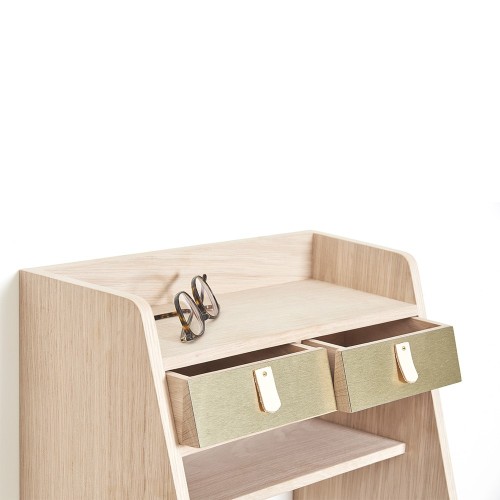 Wall storage Suzon oak brushed brass Hartô