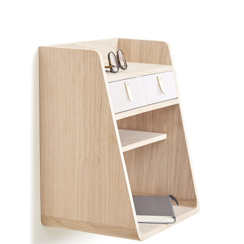 Almacenamiento de pared de roble blanco Suzon Hartô