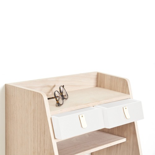 Portaoggetti da parete in rovere bianco Suzon Hartô