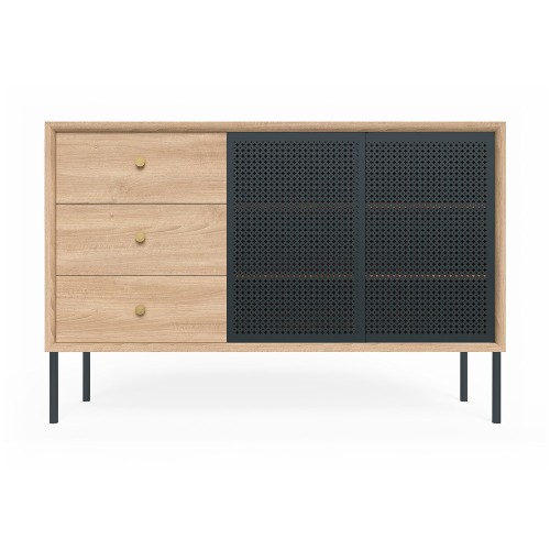 Gabin hoog dressoir in leigrijs eiken Hartô