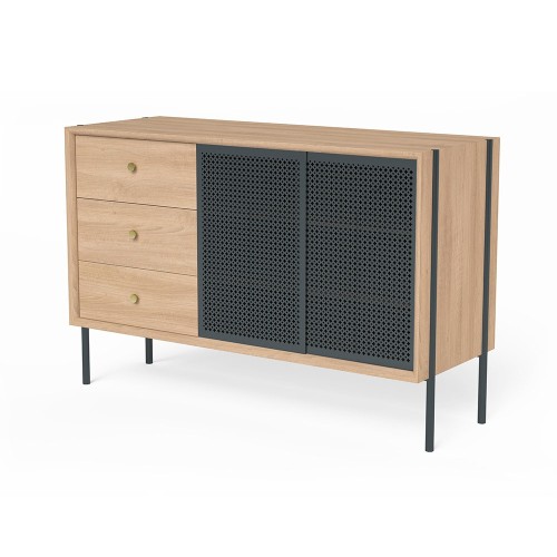 Gabin hoog dressoir in leigrijs eiken Hartô