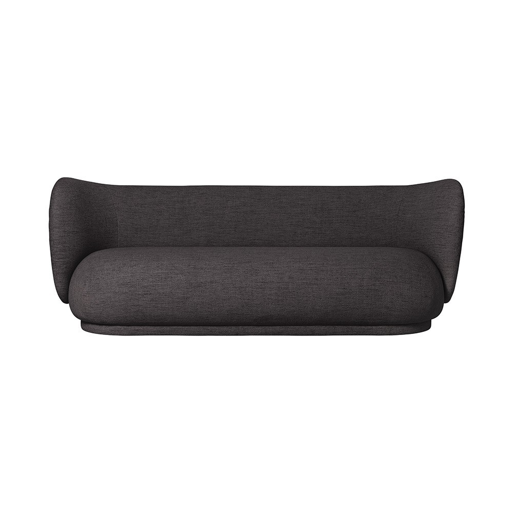 Rico 3-seater sofa bouclé black Ferm Living
