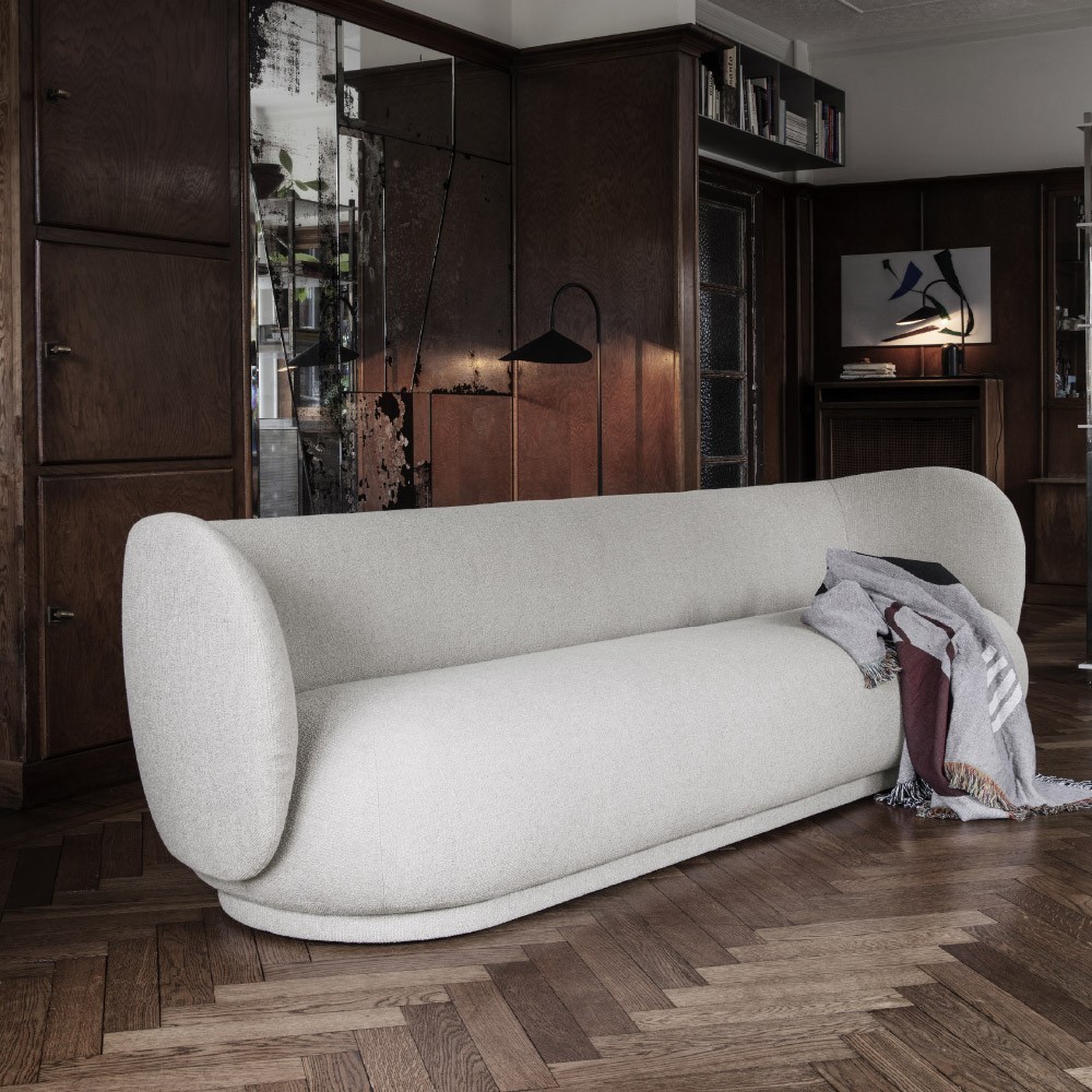 Rico 3-seater sofa bouclé white Ferm Living