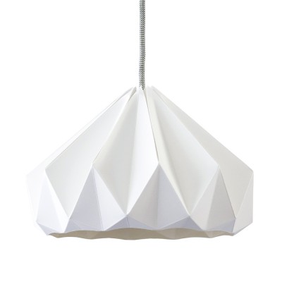 Origami hanglamp in wit kastanjepapier Snowpuppe