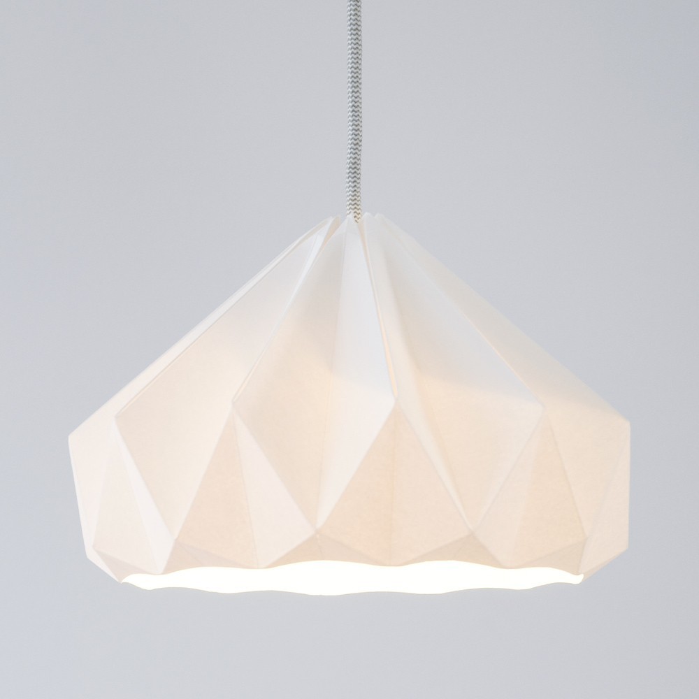 Lámpara colgante Origami en papel Castaño blanco Snowpuppe
